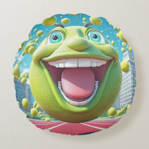 Cartoon Tennis Ball Round Coussin - Whimsun Fun