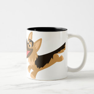 Cartoon très heureux allemand berger Mug