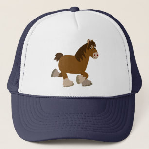Cartoon Trotting Shire Cheval Casquette
