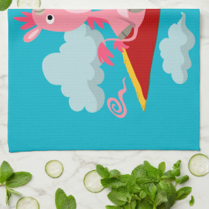 Cartoon Unicorn's Magic Carpet Ride Serviette de c