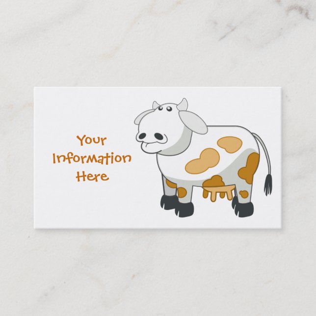 Cartoon Vache Laitière Cartes de visite (Devant)