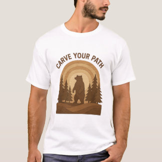 Carve Your Path Wooden Bear T-Shirt