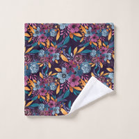 Cas de Burgundy Navy Mustard Watercolor Flowers