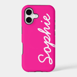 Cas féminin personnalisable rose-foncé de l'iPhone