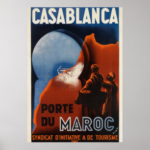 Casablanca Maroc Affiche de voyage française vinta