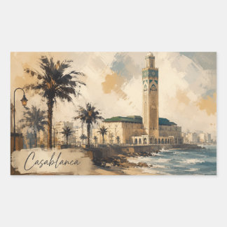 Casablanca Maroc Autocollant Vector | Mosquée Hass