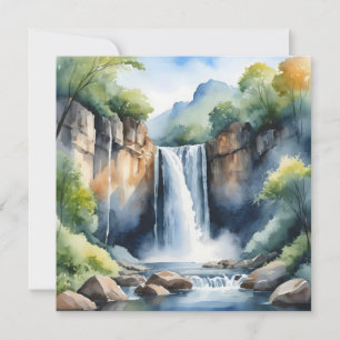 Cascade aquarelle peinte