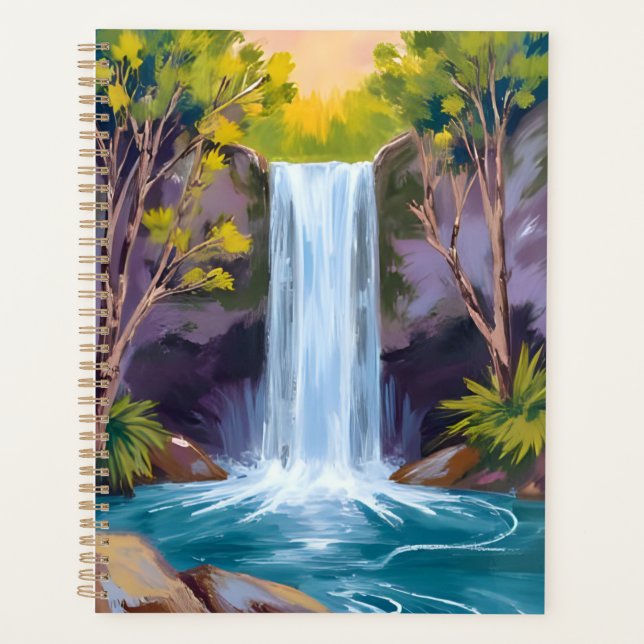 Cascade Bleue | Peinture de la nature du paysage f (Devant)