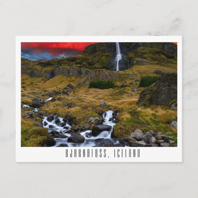 Cascade de Bjarnafoss, carte postale islandaise (Devant)