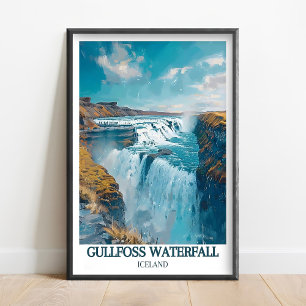 Cascade de Gullfoss Islande Art - Affiche de Gullf