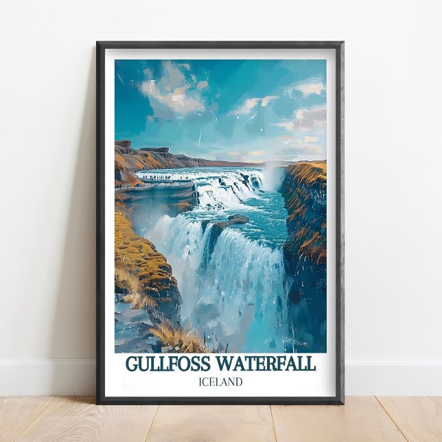 Cascade de Gullfoss Islande Art - Affiche de Gullf (Créateur téléchargé)