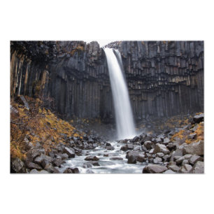 Cascade de Svartifoss dans la copie de photo de