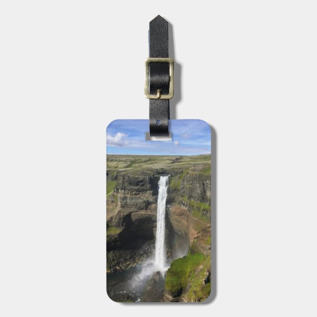Cascade Islande personnalisée - étiquette bagage (Devant Vertical)