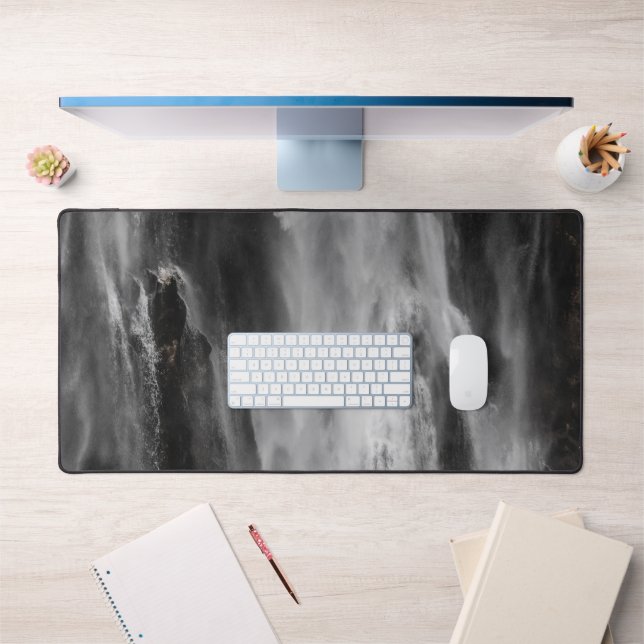 Cascade majestueuse Boka, Slovénie noir et blanc (Bureau 1)