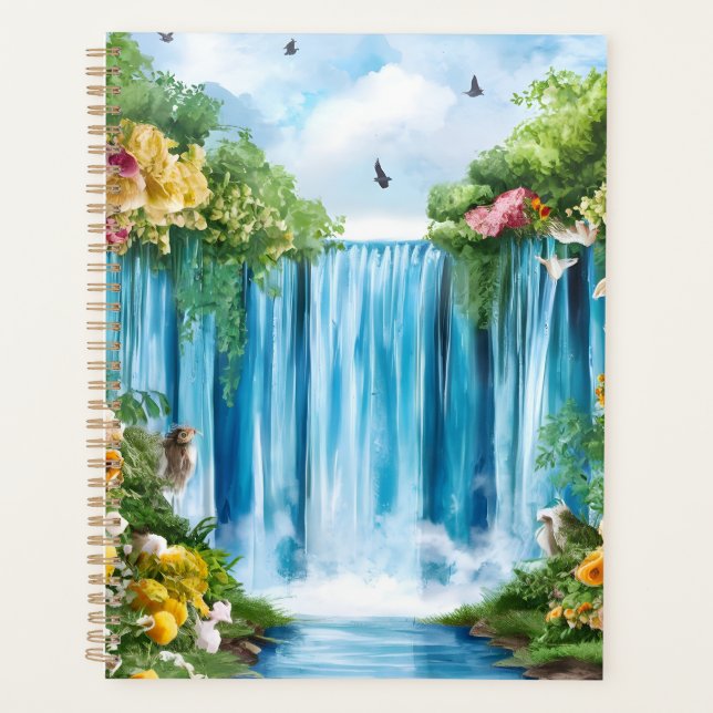 Cascade peinte à l'aquarelle (Devant)