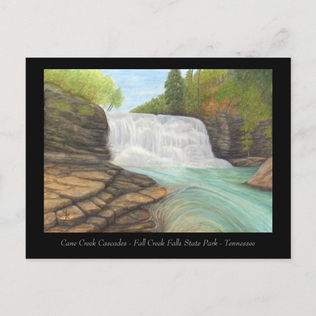 Cascades de Cane Creek - Carte d'art des Appalache (Devant)