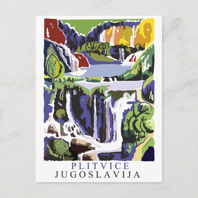 Cascades de Plitvice, carte postale de voyage vint (Devant)