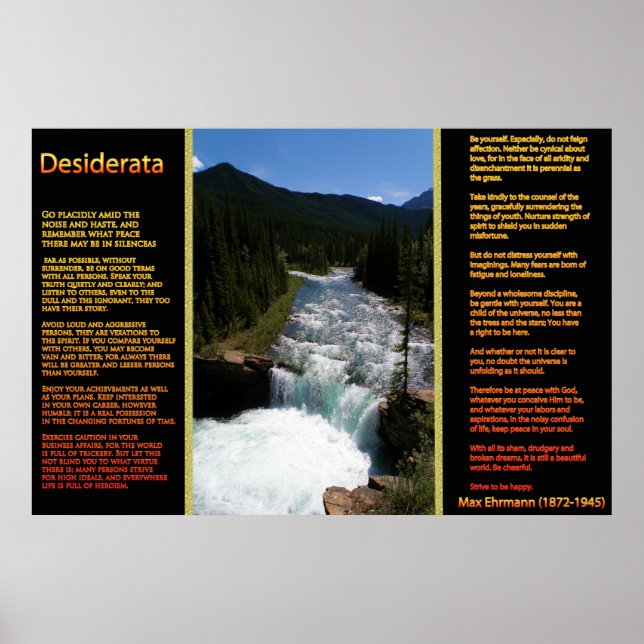 Cascades DESIDERATA Orange Posters 8 (Devant)