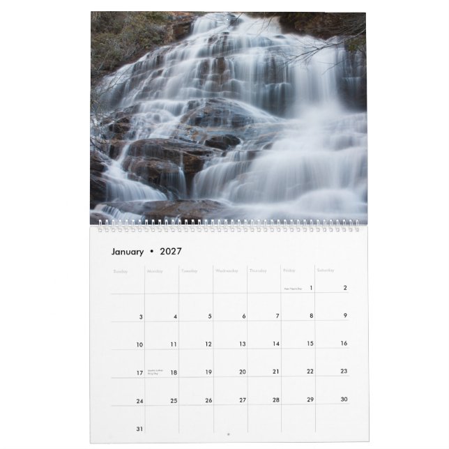Cascades du calendrier du sud d'Appalaches (Jan 2027)