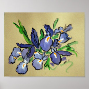 Cascades Iris peinture Abstraite affiche d'art Imp