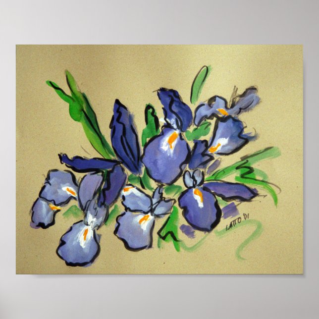 Cascades Iris peinture Abstraite affiche d'art Imp (Devant)
