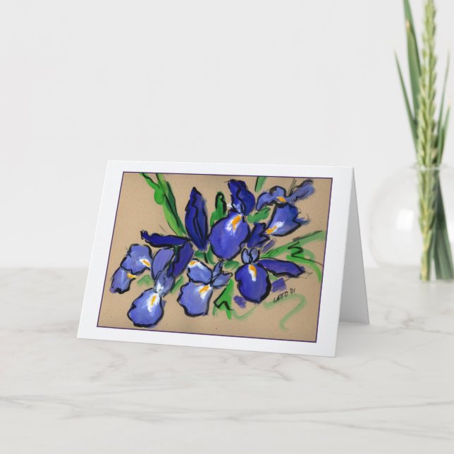 Cascades Iris Peinture Carte de voeux (Devant)