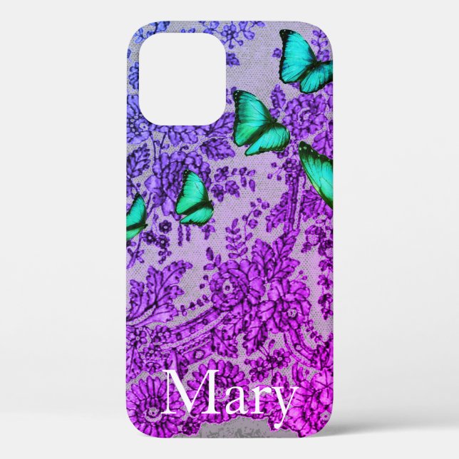 CASE MAISON COQUE IPHONE BLUE LACE AVEC NOM PERSON (Verso)