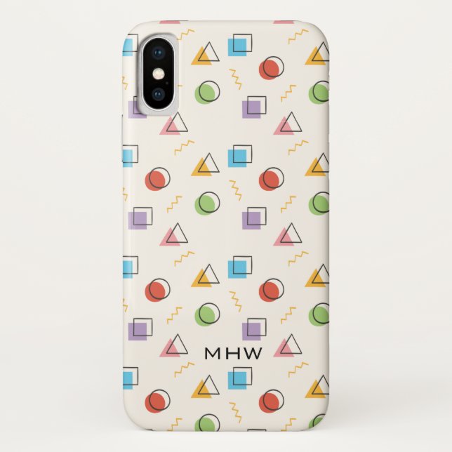 Case-Mate iPhone Abstrait Memphis Motif personnalisé coques monogra (Dos)