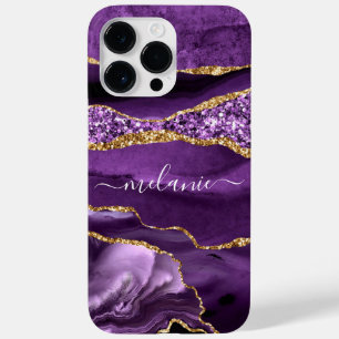 Case-Mate iPhone Agate Purple Gold Marble Nom personnalisé coque ip