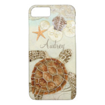 Aquarelle Art Sea Turtle Coastal Beach Coques de m
