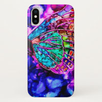 Beau Coque d'aquarelle de papillon cosmique