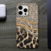 Belle Tendance Leopard Faux Poster de animal Coque