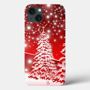 Coque Case-Mate iPhone Arbre rouge avec neige