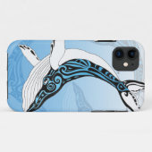Case-Mate iPhone Case Art bleu tribal de baleine de bosse (Dos (Horizontal))
