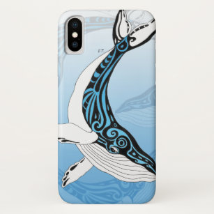 Case-Mate iPhone Case Art bleu tribal de baleine de bosse