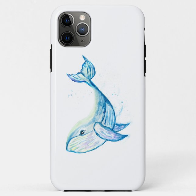 Case-Mate iPhone Case Baleine bleue dans les aquarelles (Dos)
