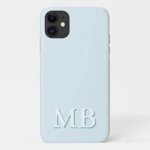Case-Mate iPhone Case Bleu et Turquoise   Monogramme initial moderne min