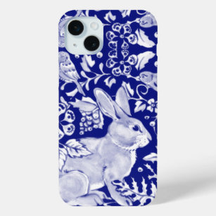 Coque Case-Mate iPhone Blue Rabbit Carrelage Art Unique Bois Animal Delft