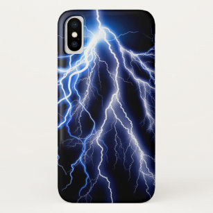 Case-Mate iPhone Case Blue Thunder Lightning de nuit, graphisme