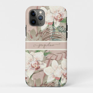 Case-Mate iPhone Case BOHO Pampas Tropical Palm Flowers Blush Rose Blanc