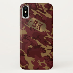 Case-Mate iPhone Case Camouflage Monogramme Bourgogne Kaki Coque-Mate