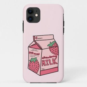 Case-Mate iPhone Case Carton de lait de fraise rose mignonne