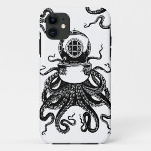 Case-Mate iPhone Case casque de plongée de Kraken de poulpe de Steampunk