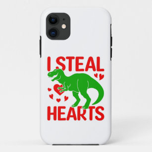 Case-Mate iPhone Case Dinosaure Vert Valentine I Voler Coeurs