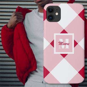 Case-Mate iPhone Case en vichy - Boîtier téléphonique en quartz rose Ros