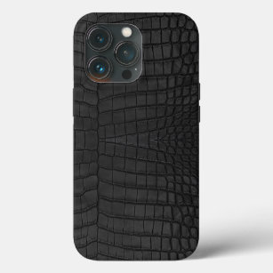Case-Mate iPhone Case Faux Crocodile noir en cuir Imprimer