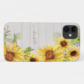 Case-Mate iPhone Case Fleurs de soleil à l'aquarelle Floral Bois rustiqu (Dos (Horizontal))