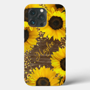 Case-Mate iPhone Case Fleurs de soleil rustiques et nom
