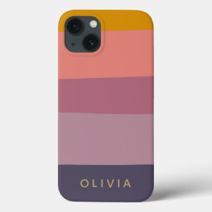 Case-Mate iPhone Case Formes de bloc de couleur terne violet Nom personn
