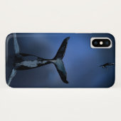 Case-Mate iPhone Case Freediving avec la baleine de bosse (Dos (Horizontal))